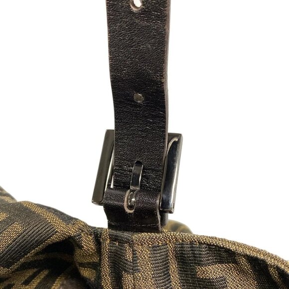 FENDI Mamma bucket / Zucchino pattern Brown Black Jacquard Leather - - Picture 13 of 16